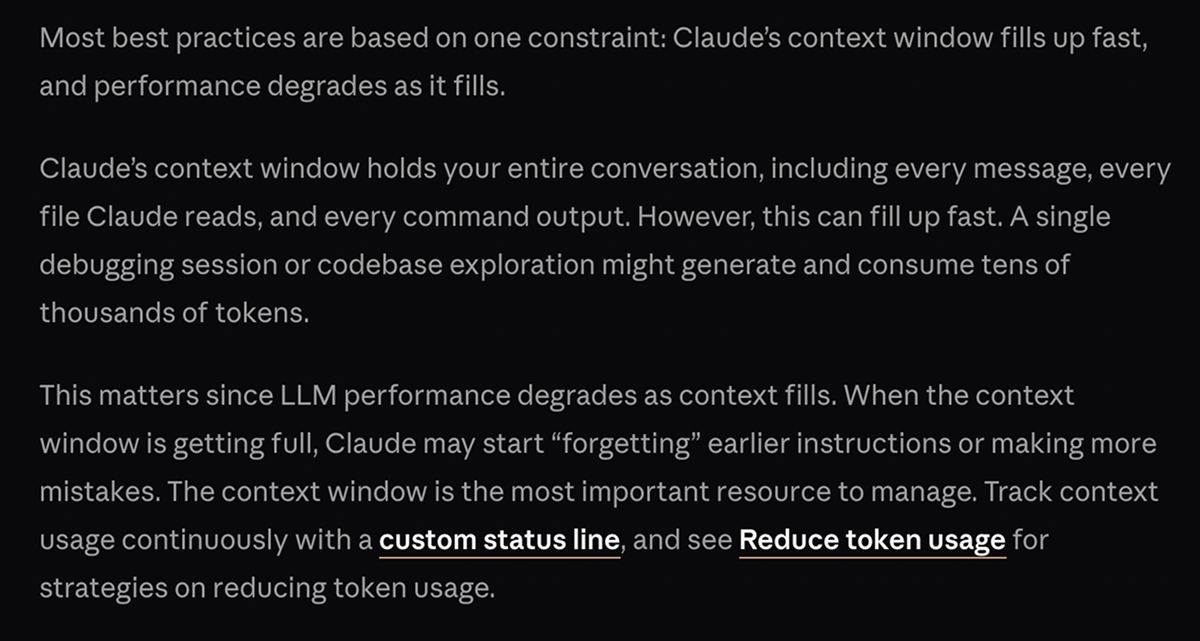 Claude on context window size